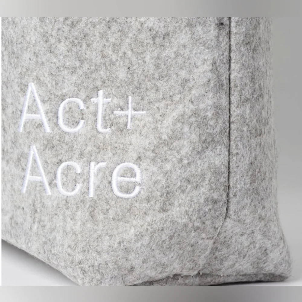 Act+ Acre Gray Bamboo Felt Tote purse***_2